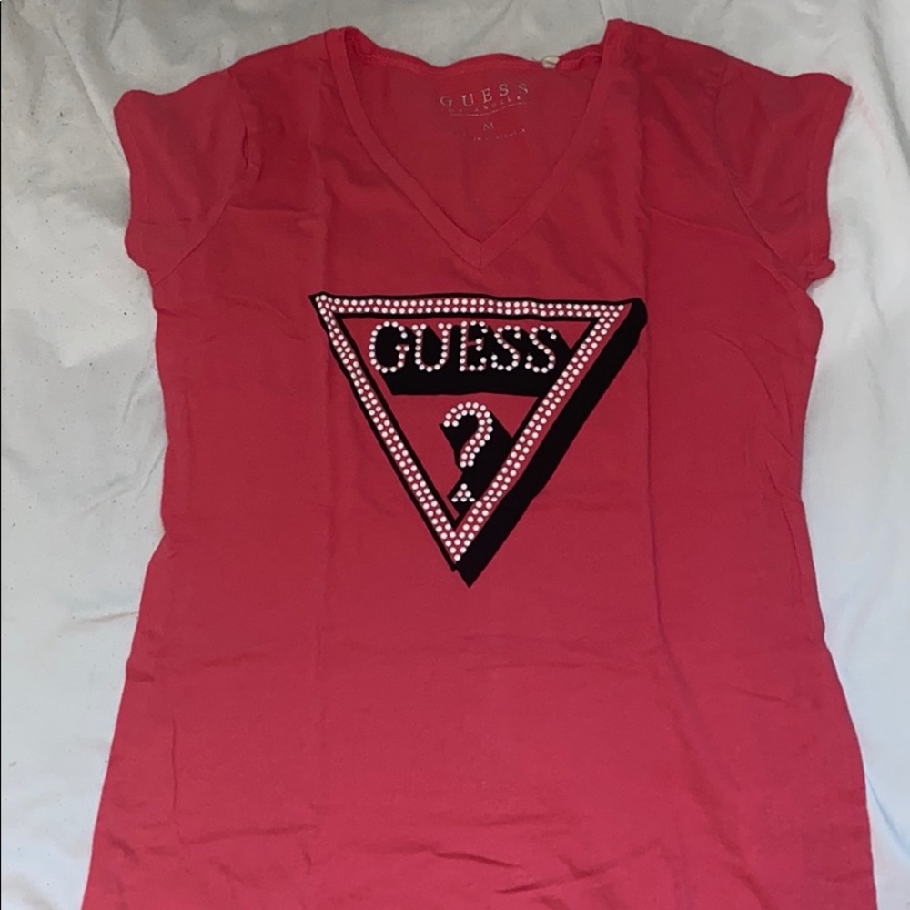 Pink V Neck Guess